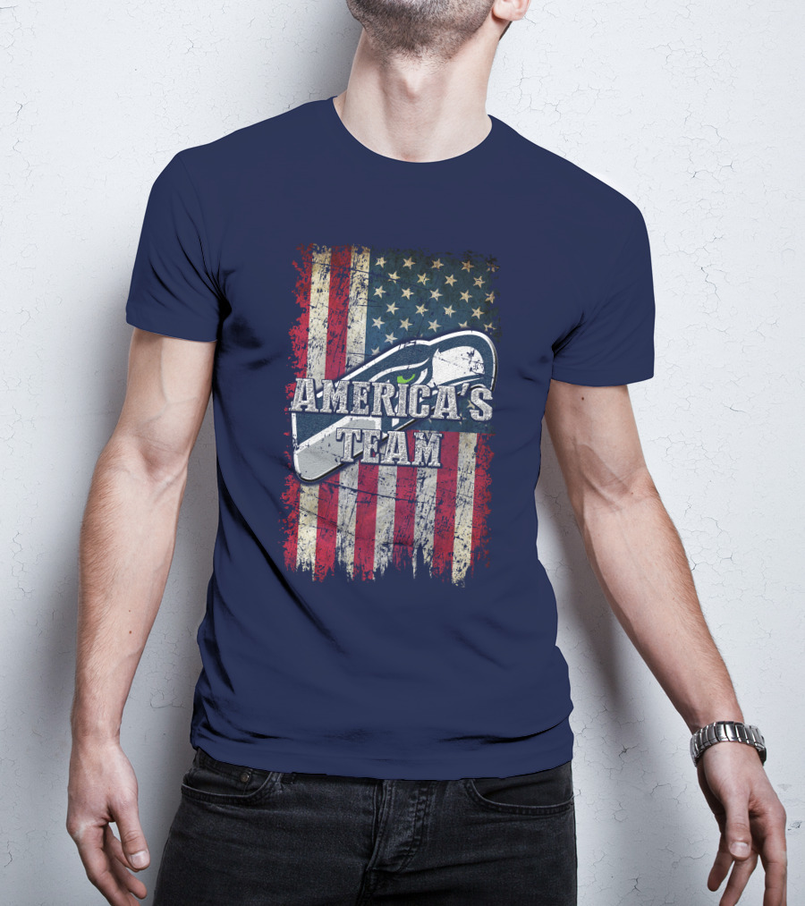 Seattle Seahawks America's Team Flag T-Shirt