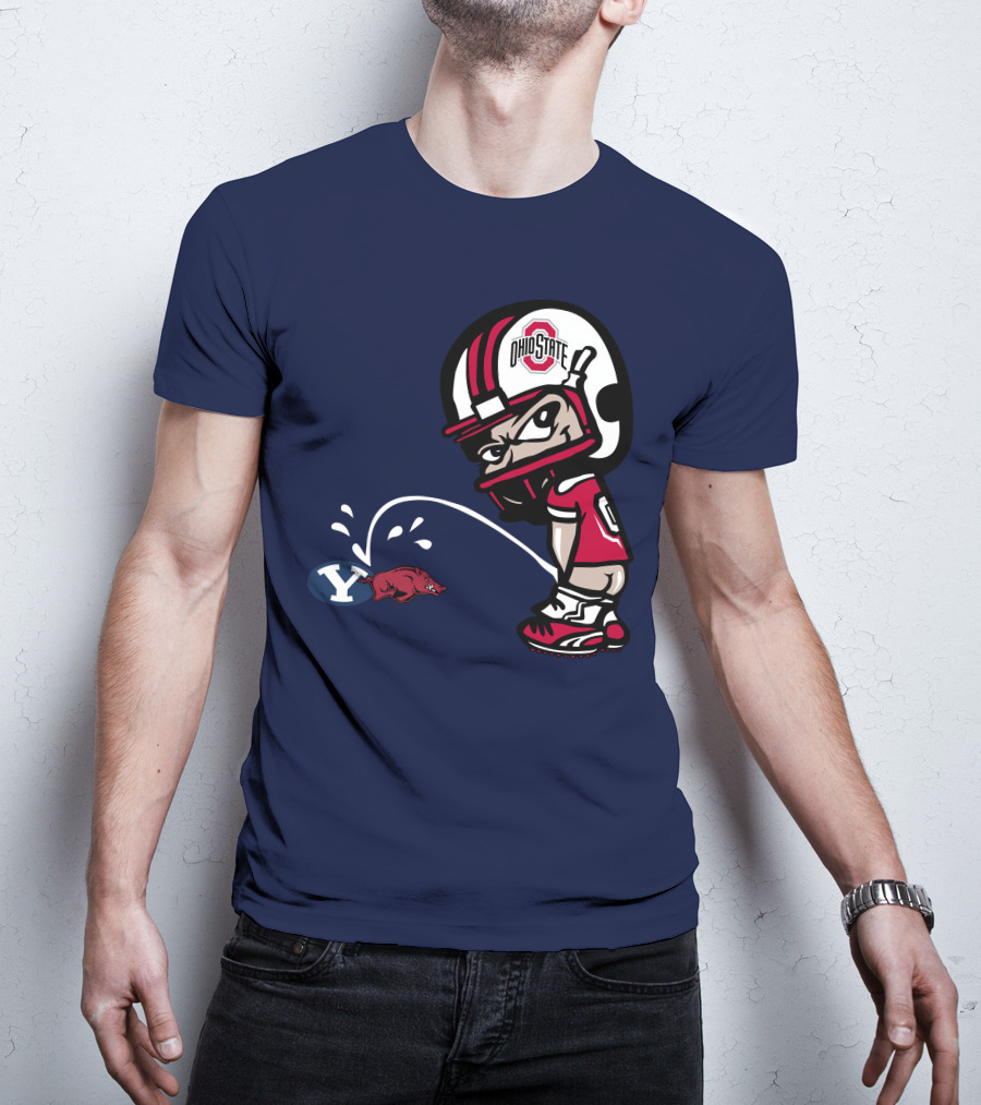Ohio State Buckeyes Mascot Helmet Arkansas Razorbacks Byu Football Rivalry T-Shirt