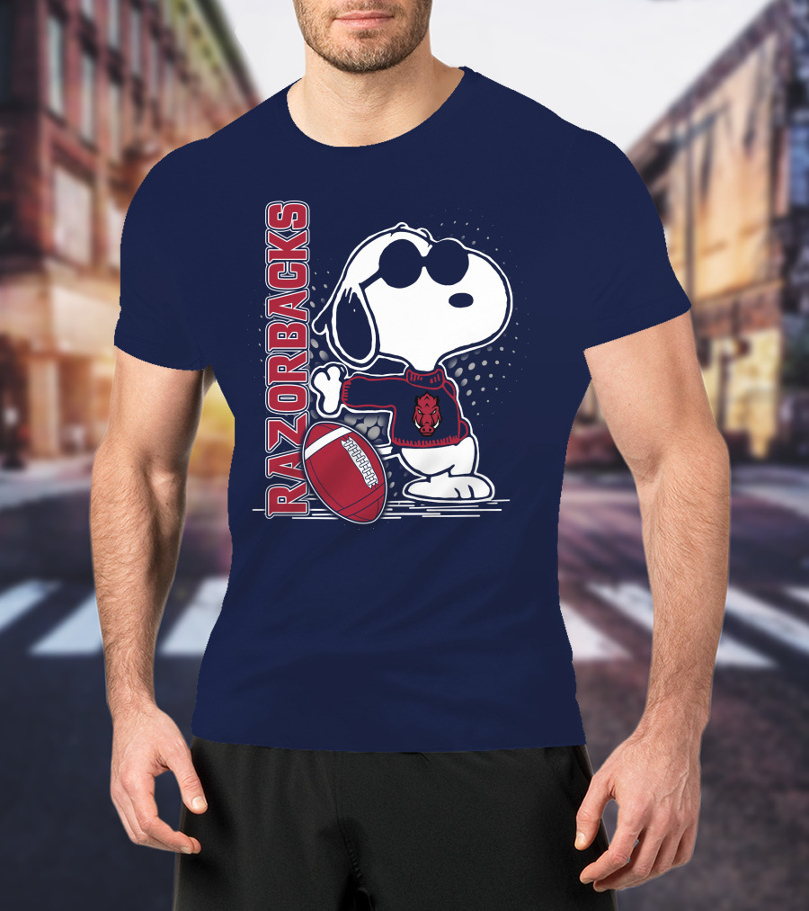 Razorbacks Snoopy Football T-Shirt