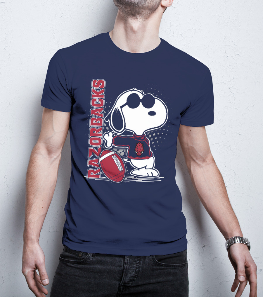 Razorbacks Snoopy Football T-Shirt