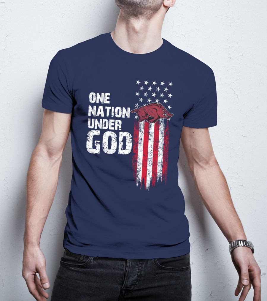 One Nation Under God Arkansas Razorbacks T-Shirt