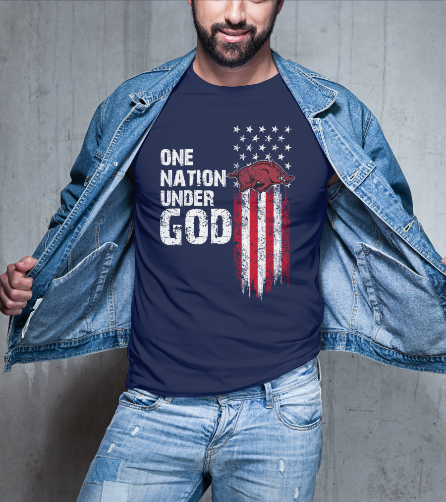 One Nation Under God Arkansas Razorbacks T-Shirt