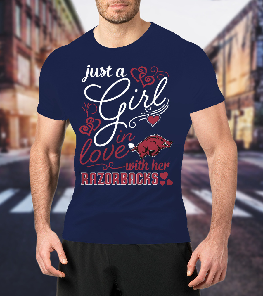 Just A Girl In Love With Her Arkansas Razorbacks T-Shirt
