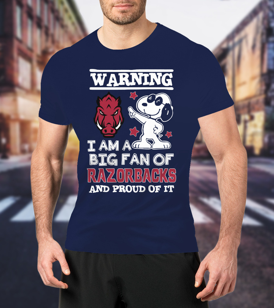 Warning I Am A Big Fan Of Razorbacks And Proud Of It T-Shirt