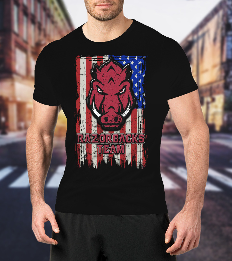 Razorbacks Team Arkansas Flag T-Shirt
