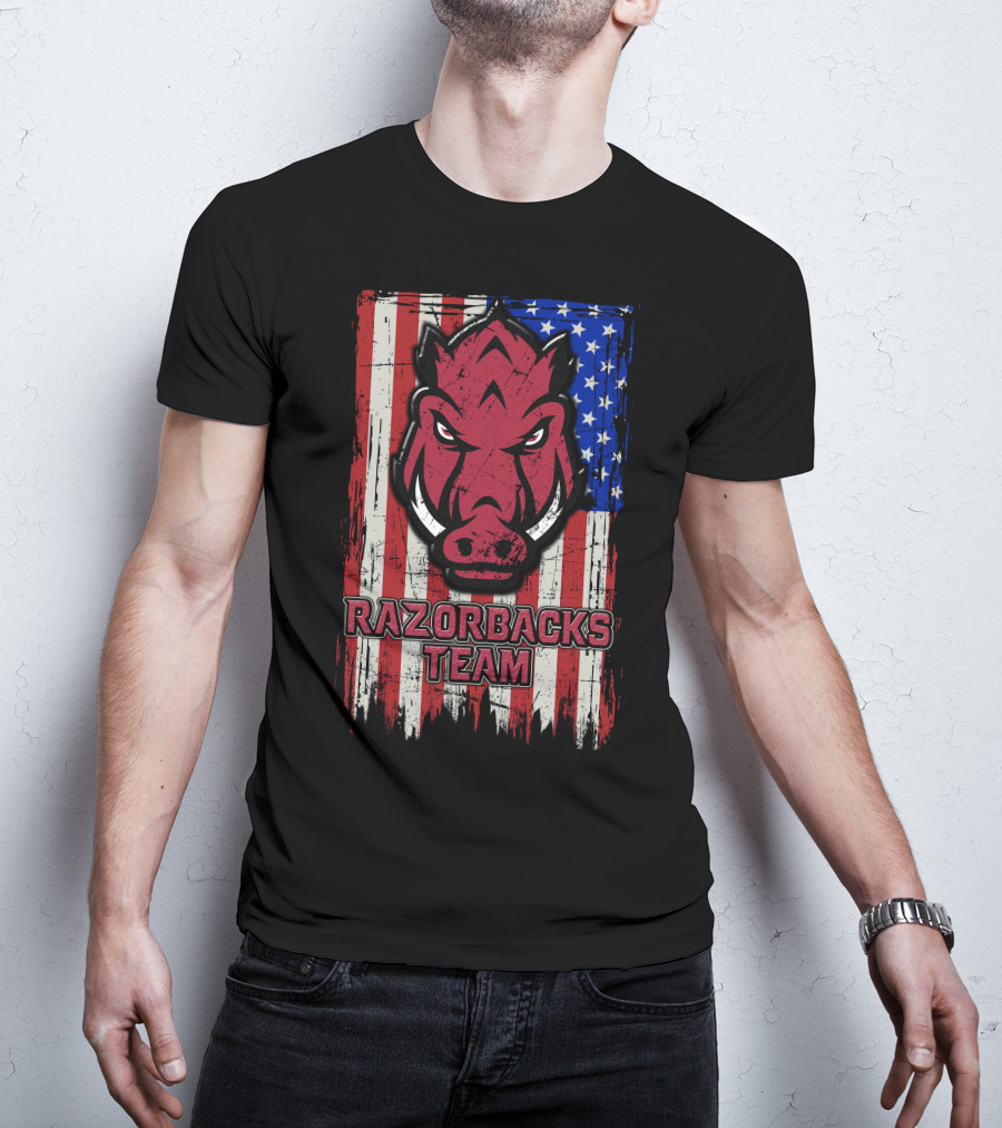 Razorbacks Team Arkansas Flag T-Shirt