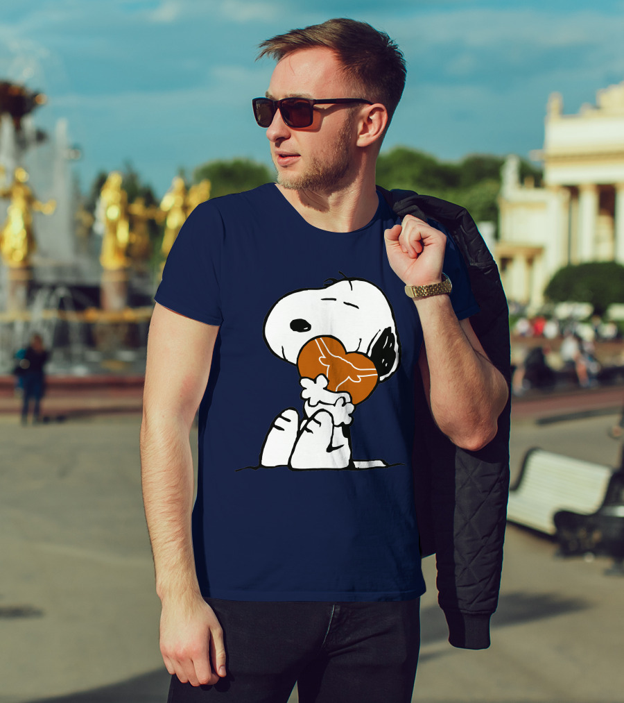 Snoopy Hugging Texas Longhorns T-Shirt