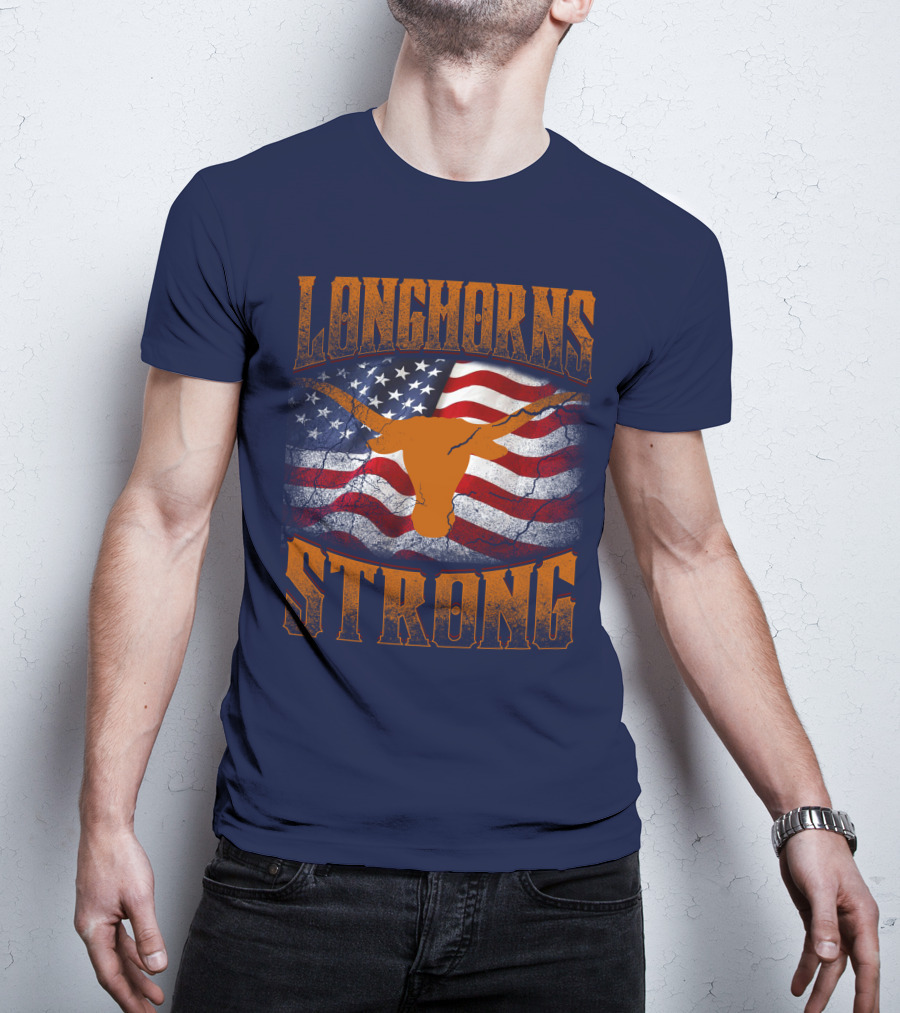 Longhorns Strong American Flag T-Shirt