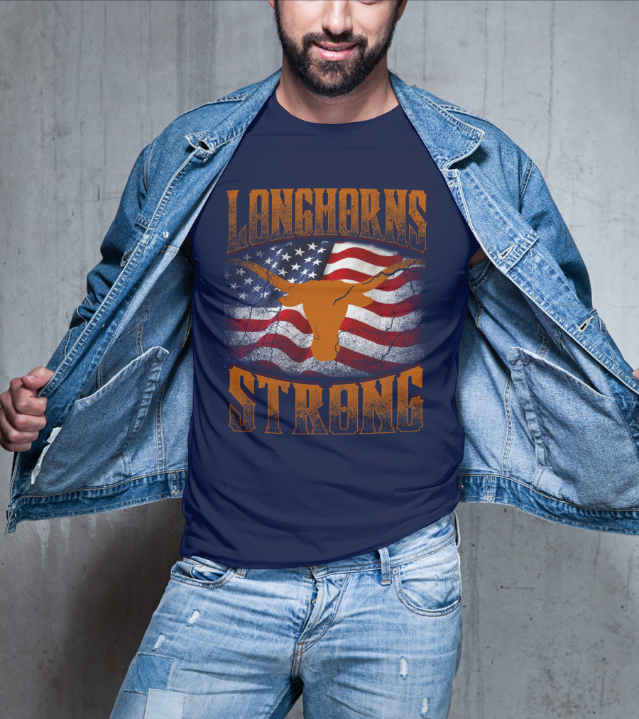 Longhorns Strong American Flag T-Shirt