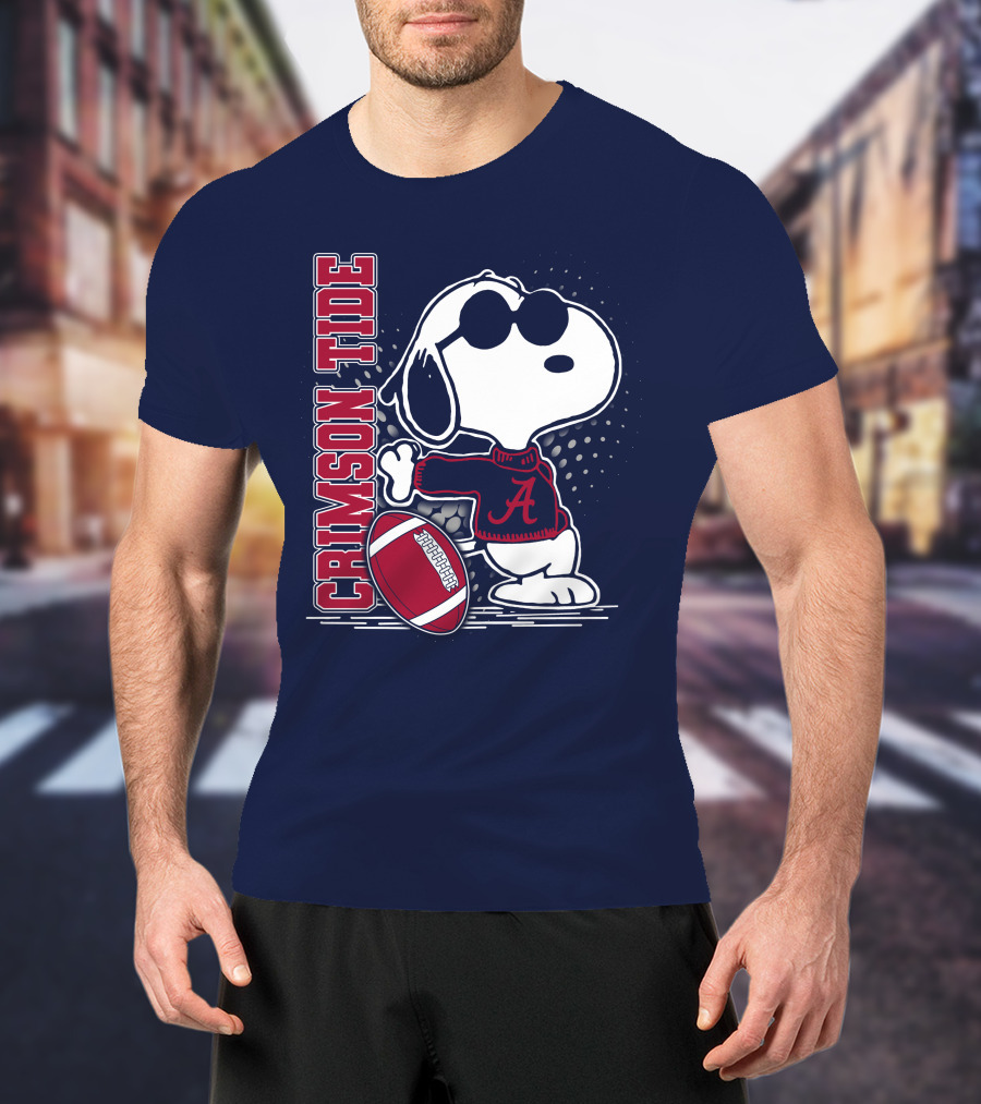 Crimson Tide Alabama Snoopy Football T-Shirt