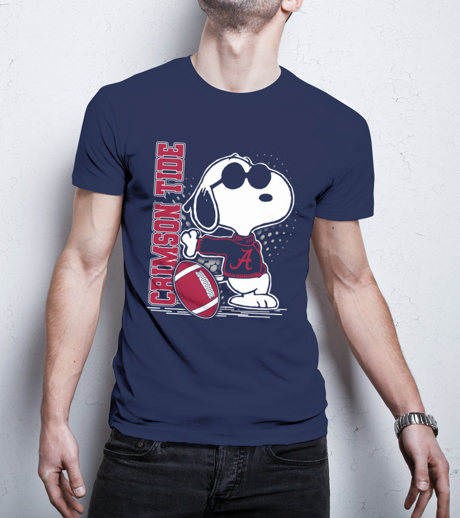 Crimson Tide Alabama Snoopy Football T-Shirt