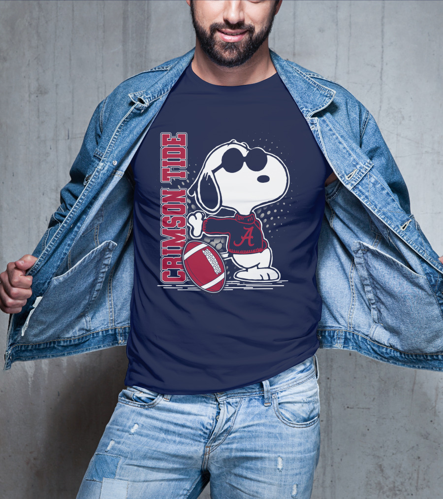 Crimson Tide Alabama Snoopy Football T-Shirt