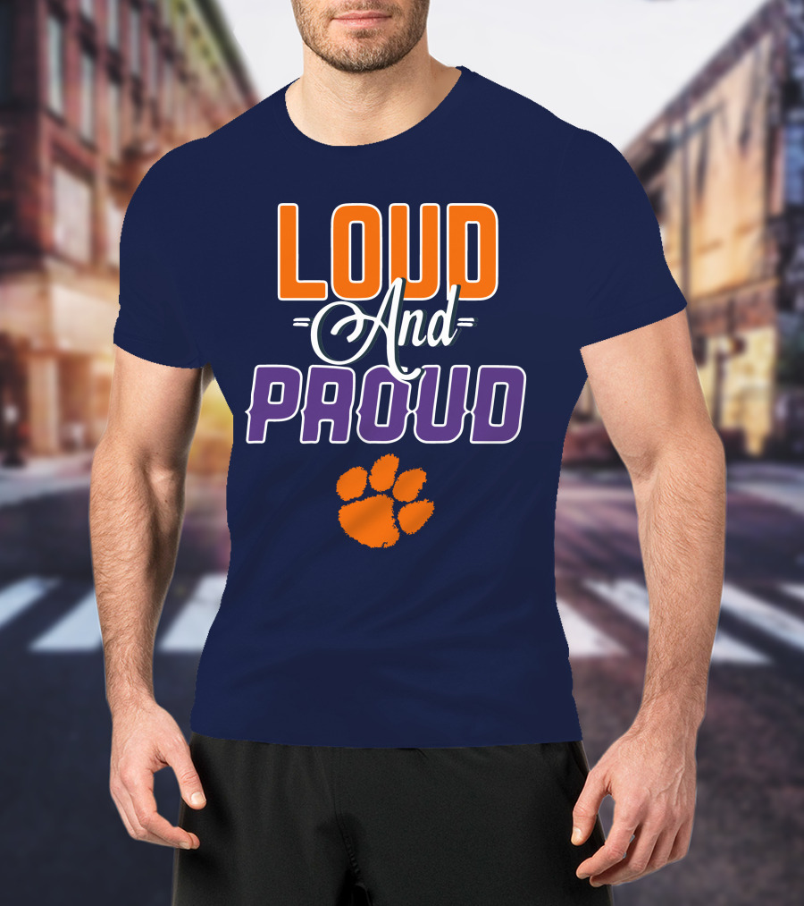 Loud And Proud Clemson Tigers Paw Print T-Shirt