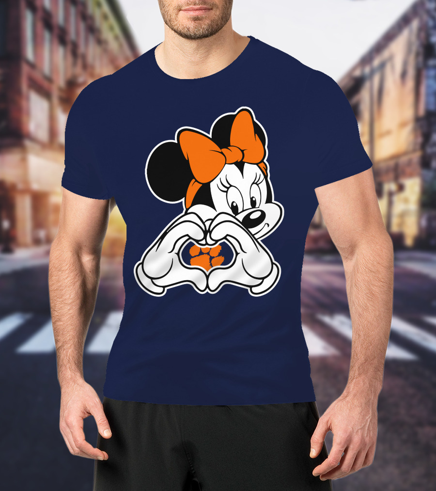 Clemson Tigers Minnie Mouse Heart Paw T-Shirt
