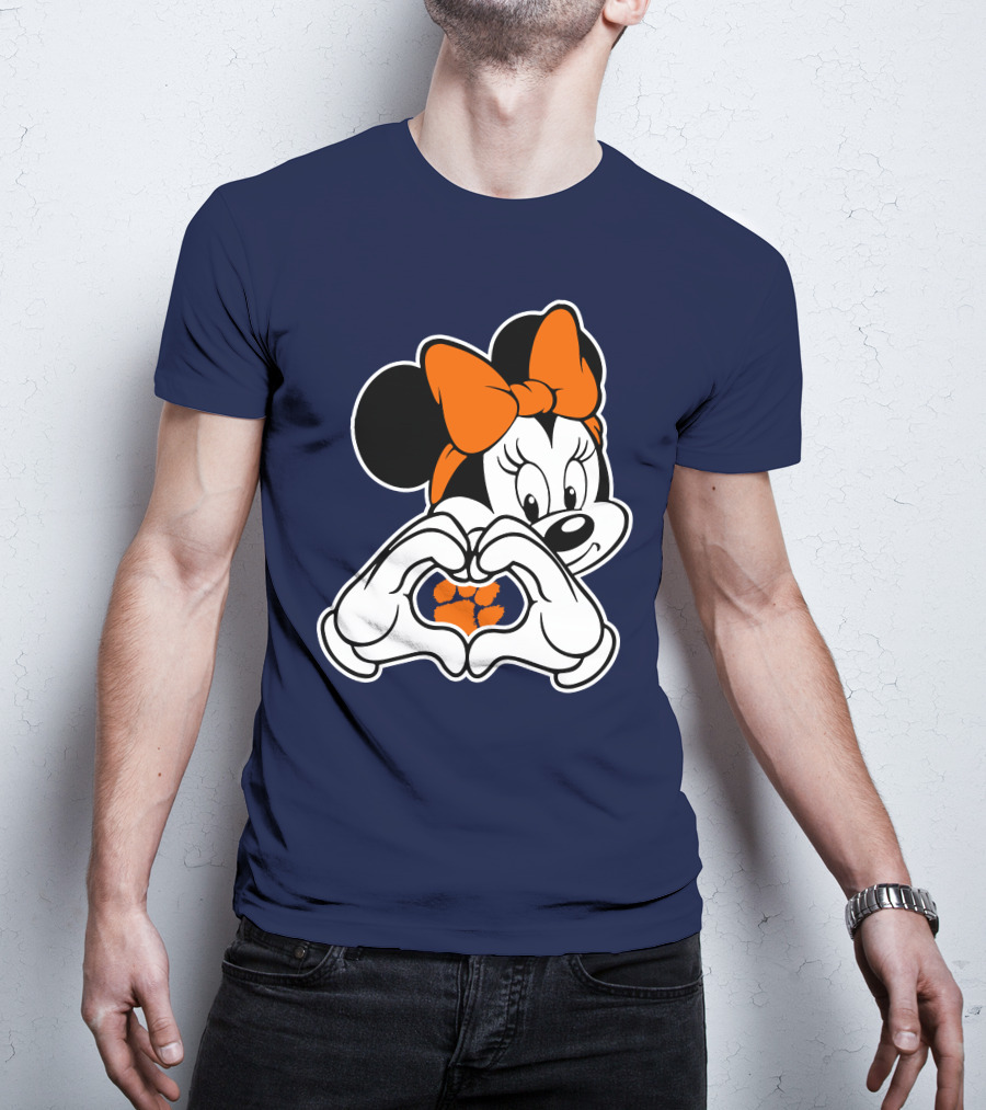 Clemson Tigers Minnie Mouse Heart Paw T-Shirt