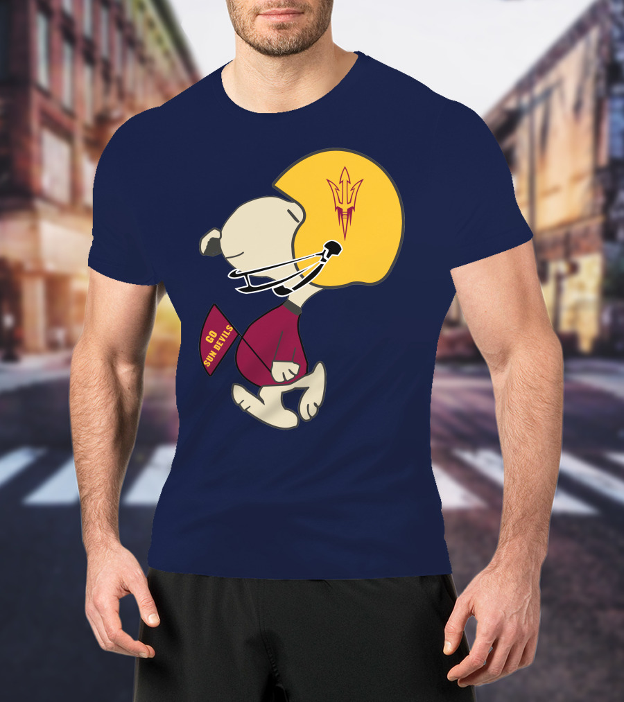 Snoopy Arizona State Sun Devils Football Helmet Go Sun Devils T-Shirt