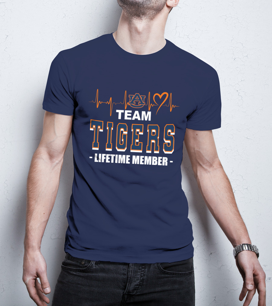 Team Tigers Lifetime Member Auburn Heartbeat T-Shirt
