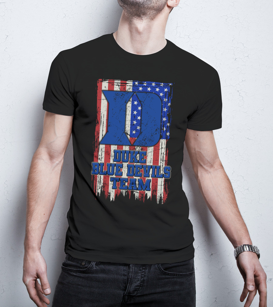 Duke Blue Devils Team Usa Flag D T-Shirt