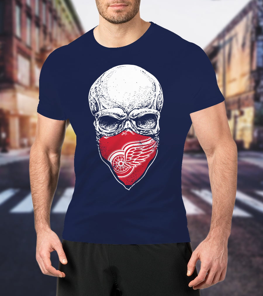 Detroit Redwings Skull Logo Bandana T-Shirt