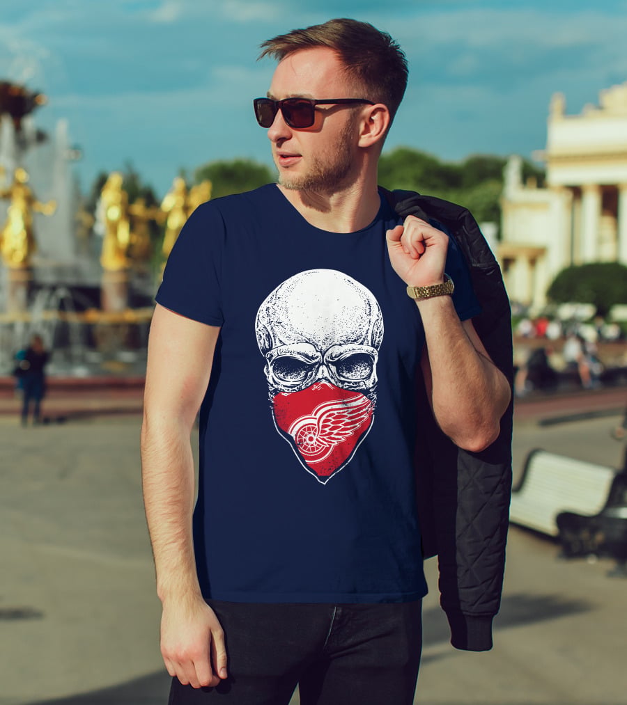 Detroit Redwings Skull Logo Bandana T-Shirt