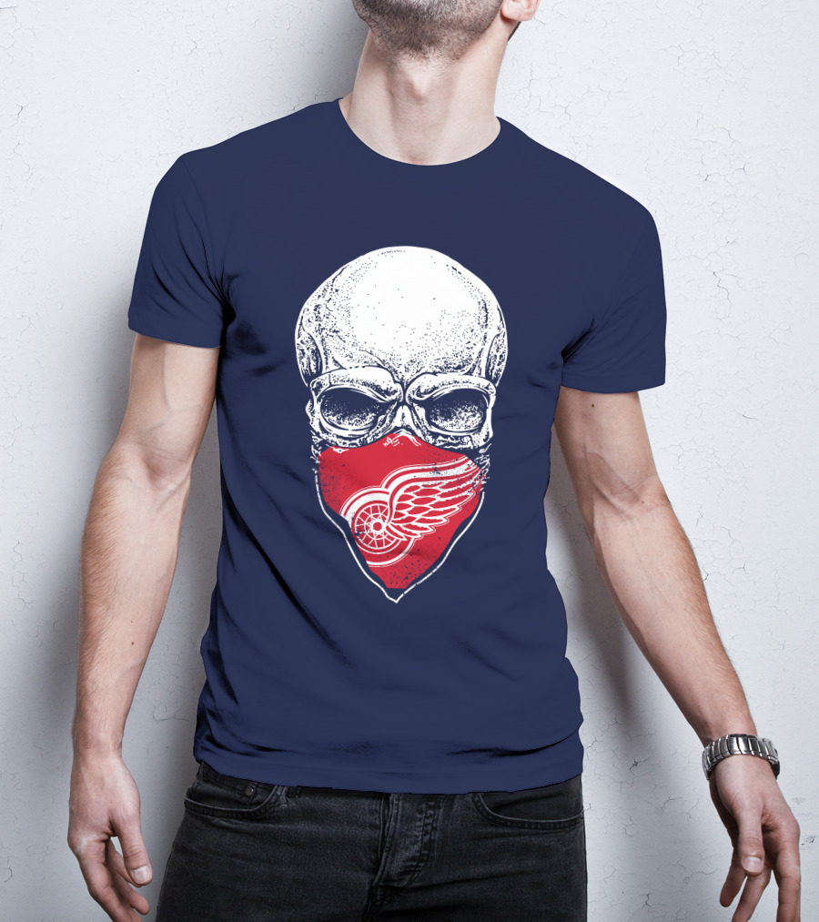 Detroit Redwings Skull Logo Bandana T-Shirt