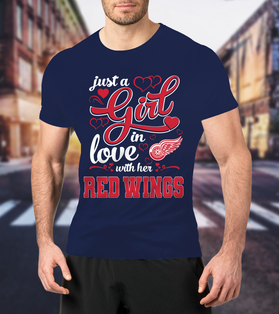 Just A Girl In Love With Her Red Wings T-Shirt
