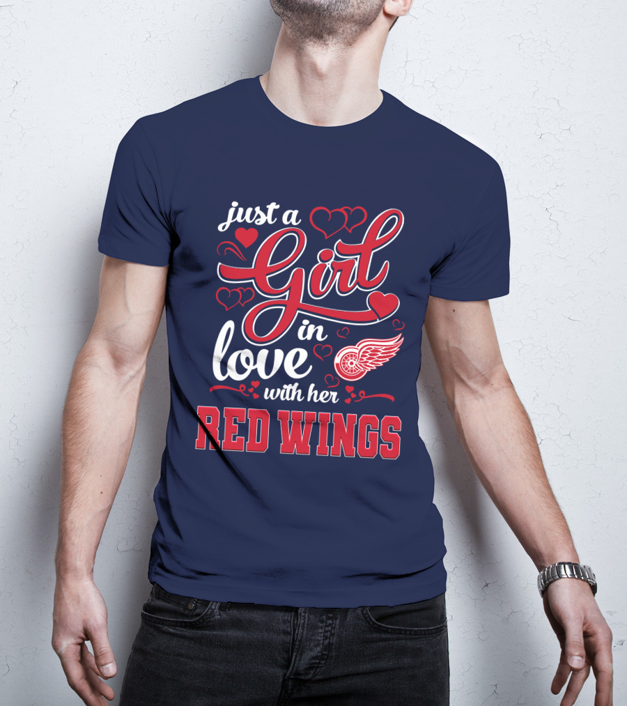 Just A Girl In Love With Her Red Wings T-Shirt