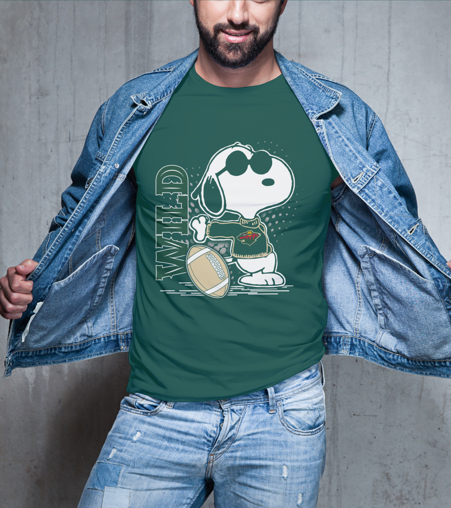 Minnesota Wild Snoopy Sports Icon Cozy Sweater Football T-Shirt