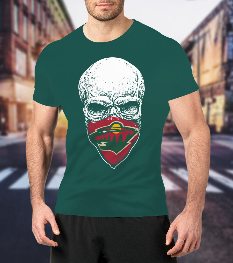 Minnesota Wild Skull Logo Bandana T-Shirt