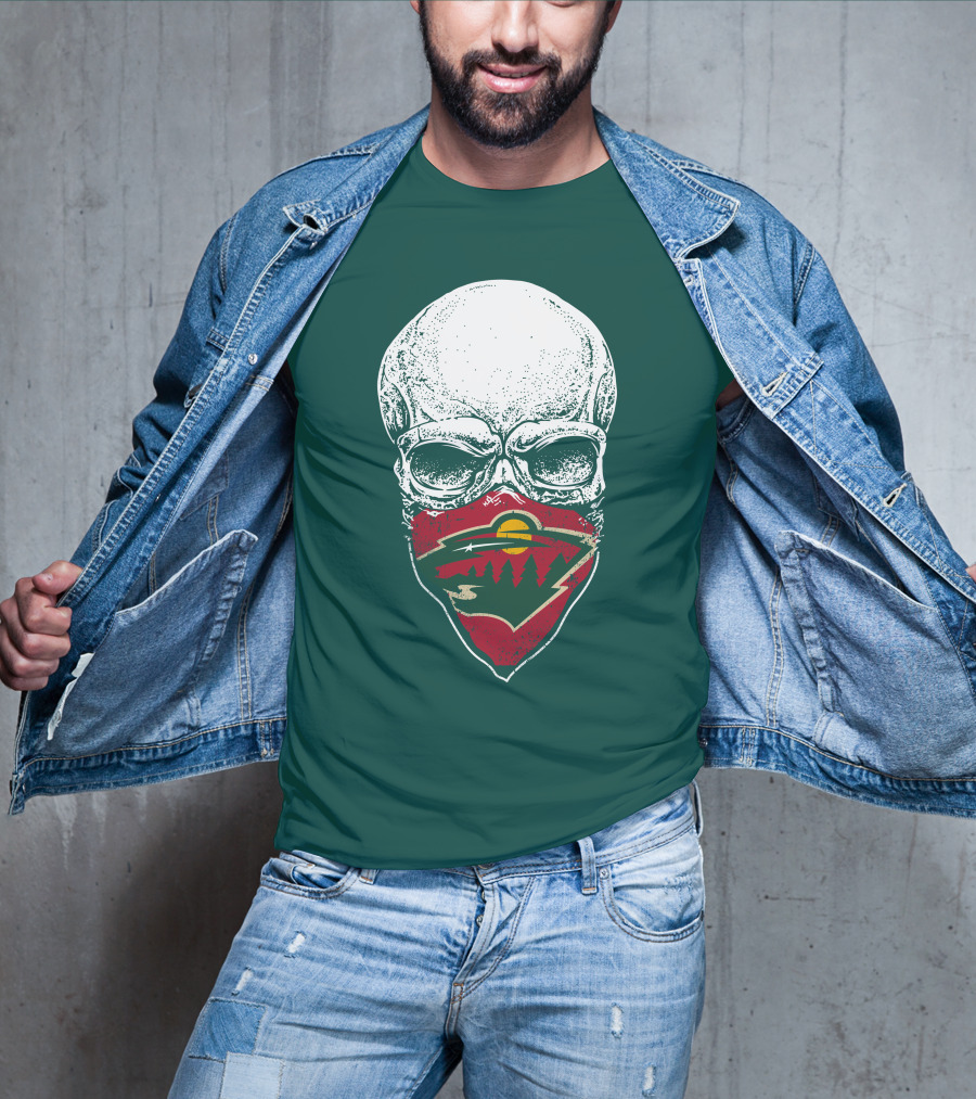 Minnesota Wild Skull Logo Bandana T-Shirt