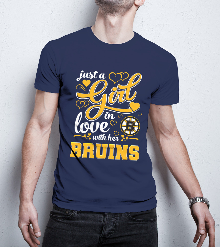Just A Girl In Love With Her Boston Bruins T-Shirt