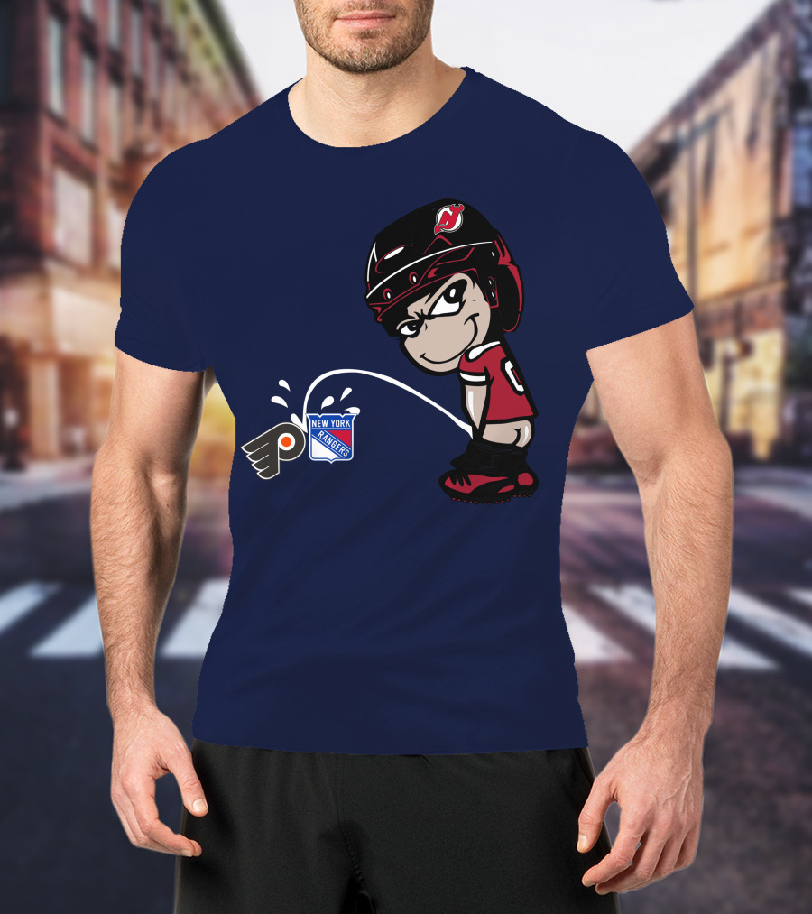 New Jersey Devils Philadelphia Flyers New York Rangers Rivalry Hockey T-Shirt