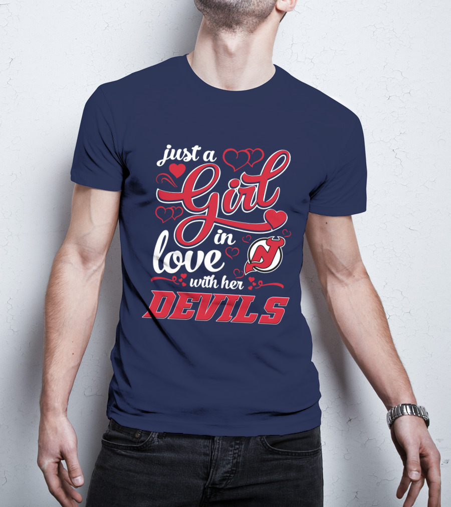 Just A Girl In Love With Her New Jersey Devils T-Shirt