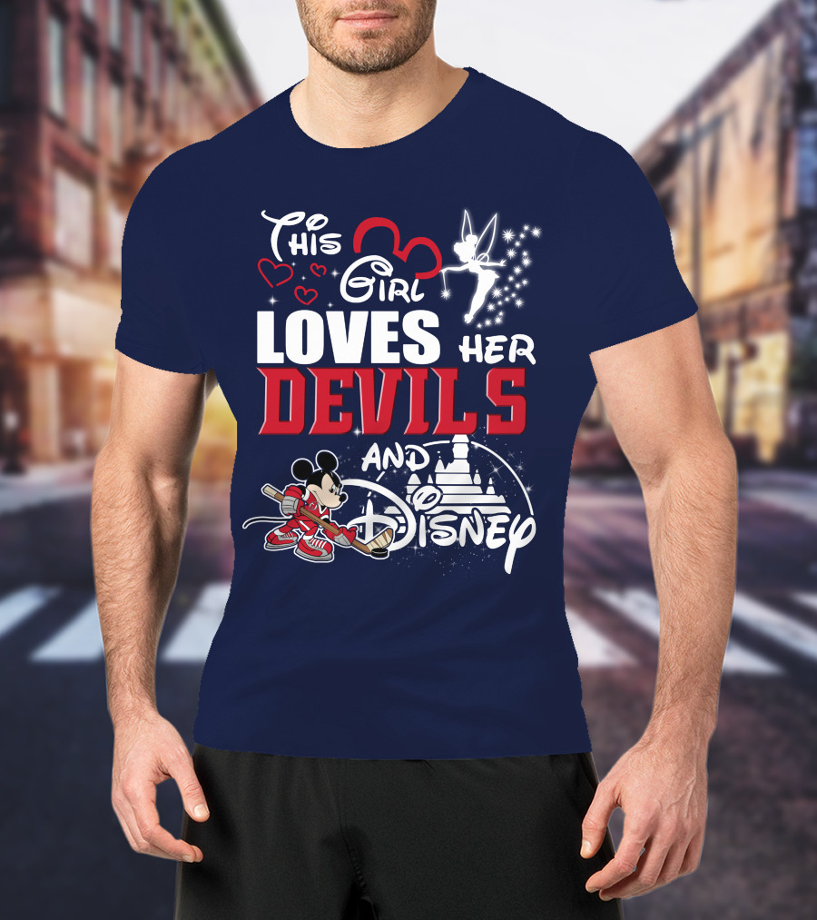 This Girl Loves Her Devils And Disney T-Shirt