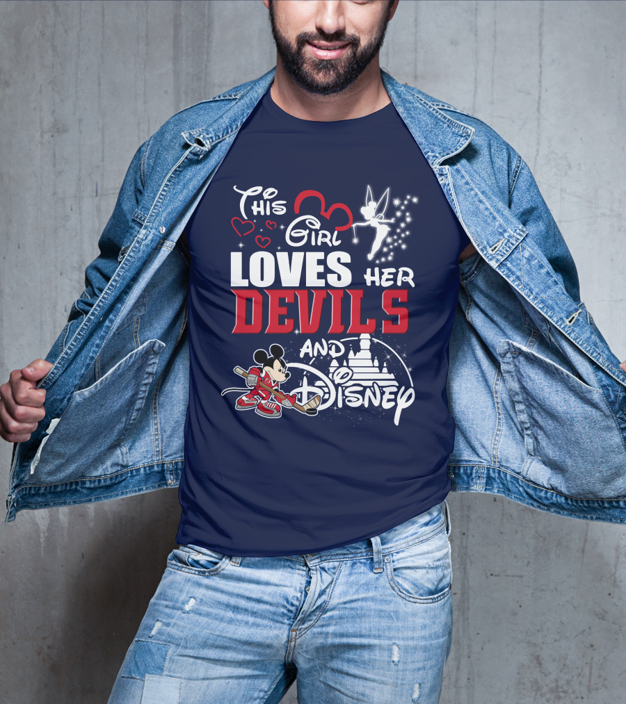 This Girl Loves Her Devils And Disney T-Shirt