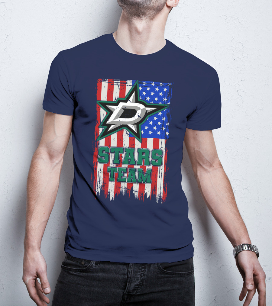 Stars Team Dallas American Flag T-Shirt