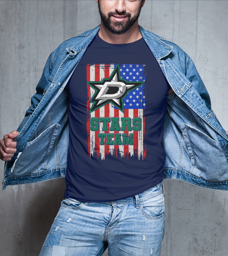Stars Team Dallas American Flag T-Shirt