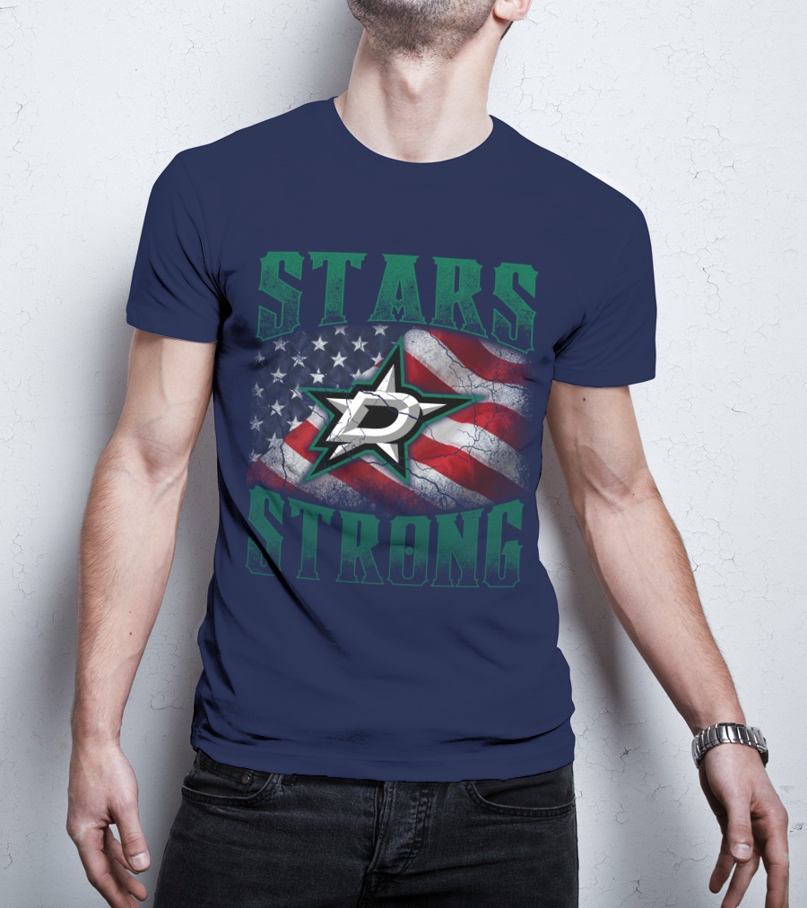 Dallas Stars Strong Usa Flag T-Shirt