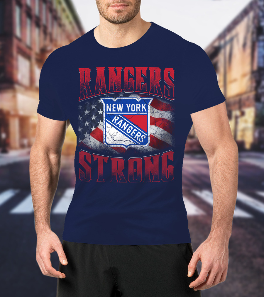 Rangers Strong New York American Flag T-Shirt