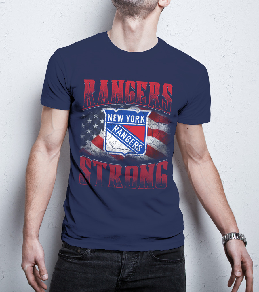 Rangers Strong New York American Flag T-Shirt