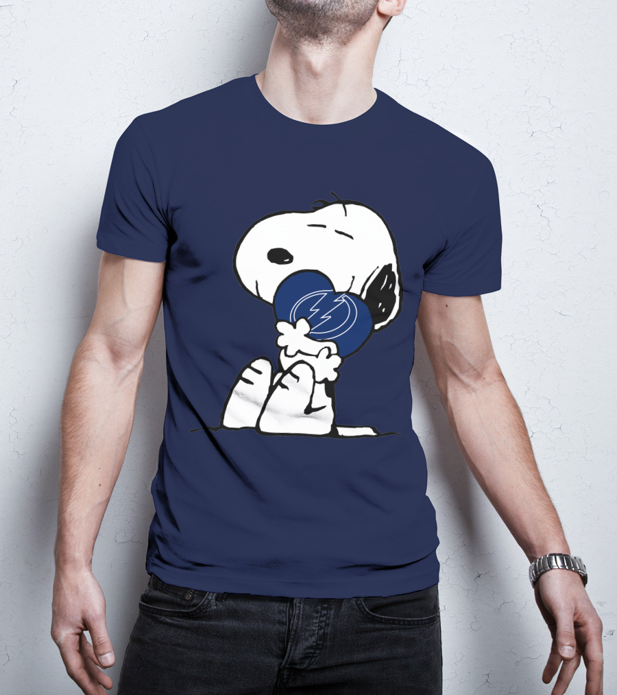 Tampa Bay Lightning Snoopy Hugging Heart T-Shirt