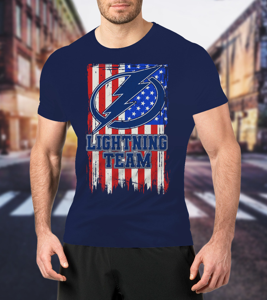 Tampa Bay Lightning Team American Flag T-Shirt