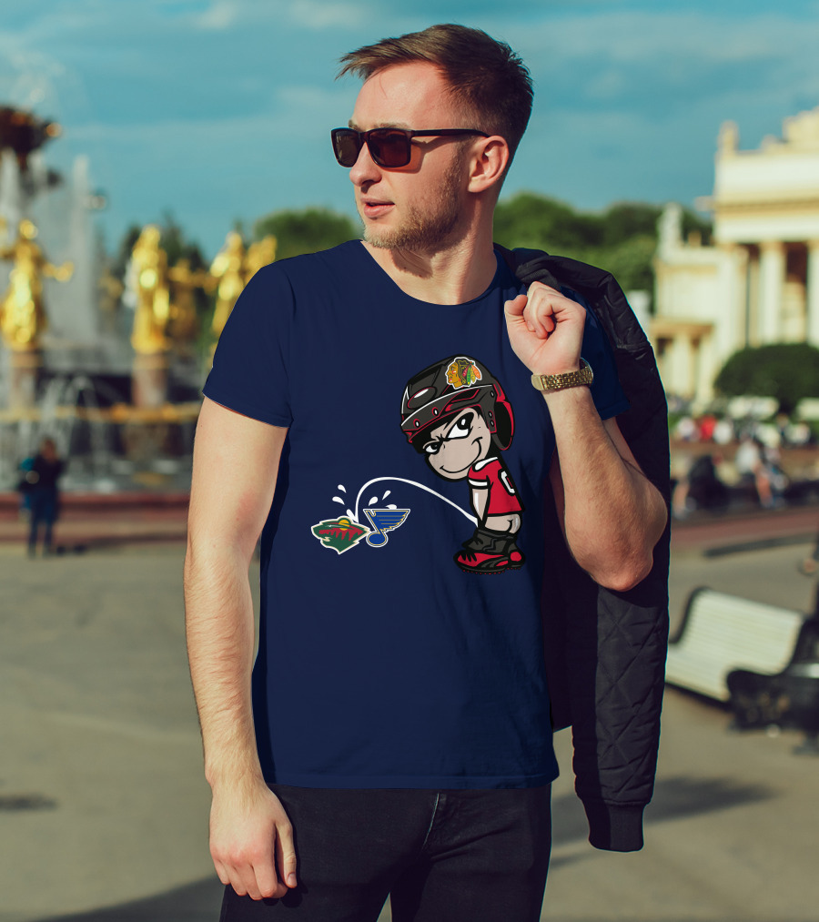 Chicago Blackhawks Hockey Rivalry Minnesota Wild St. Louis Blues T-Shirt