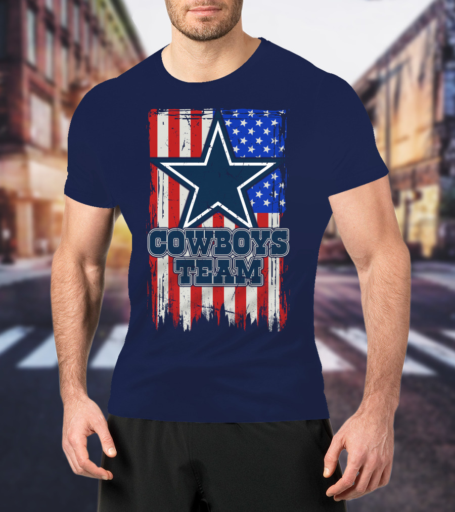 Cowboys Team Usa Flag Star T-Shirt