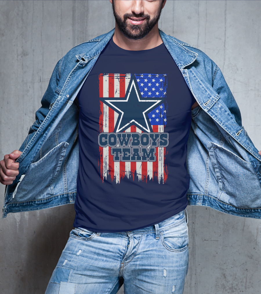 Cowboys Team Usa Flag Star T-Shirt
