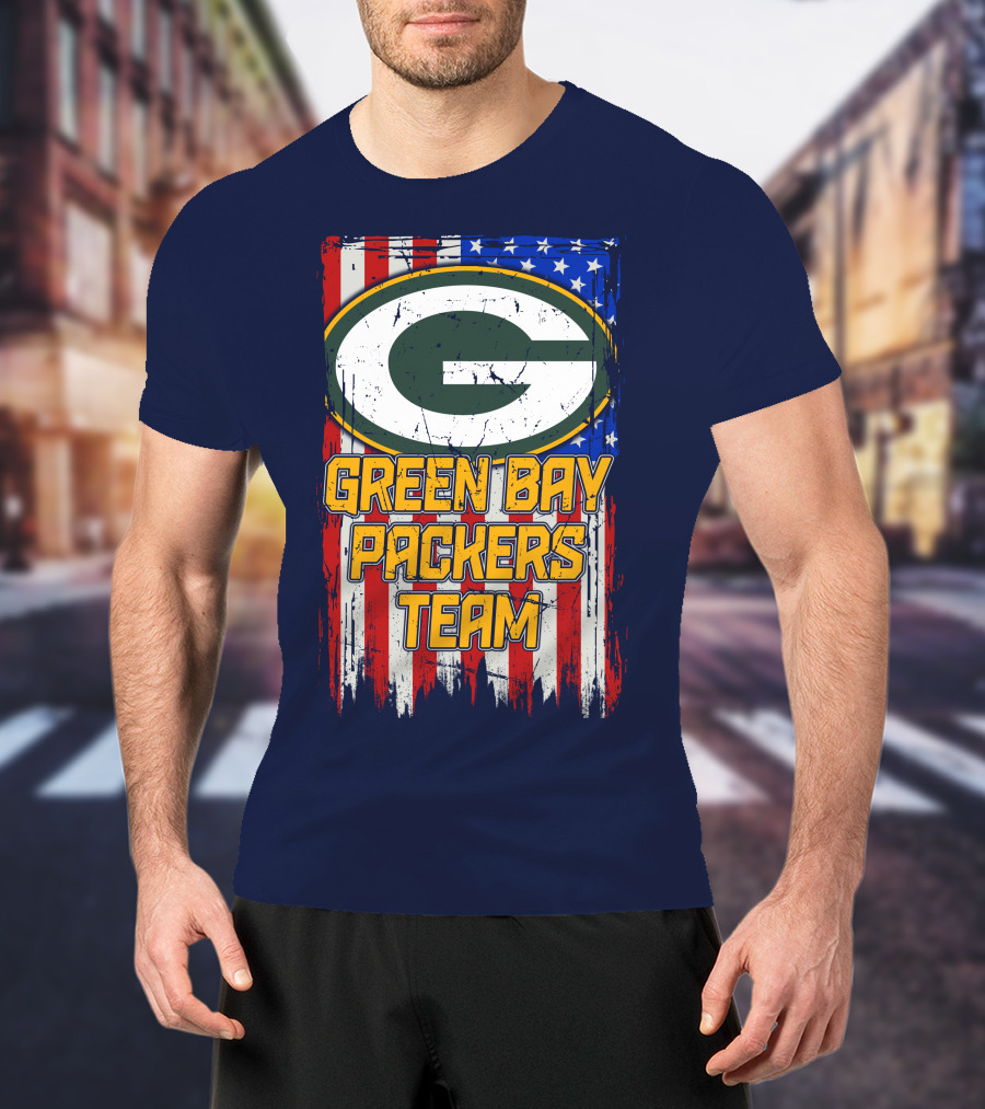 Green Bay Packers Team Flag T-Shirt