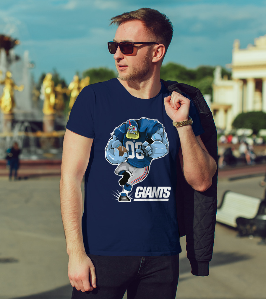 New York Giants Giants 98 Football Player Cartoon T-Shirt