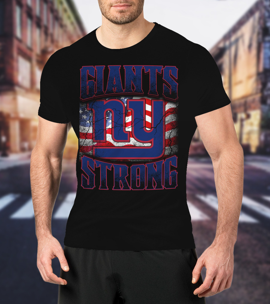 Giants Strong Ny American Flag T-Shirt