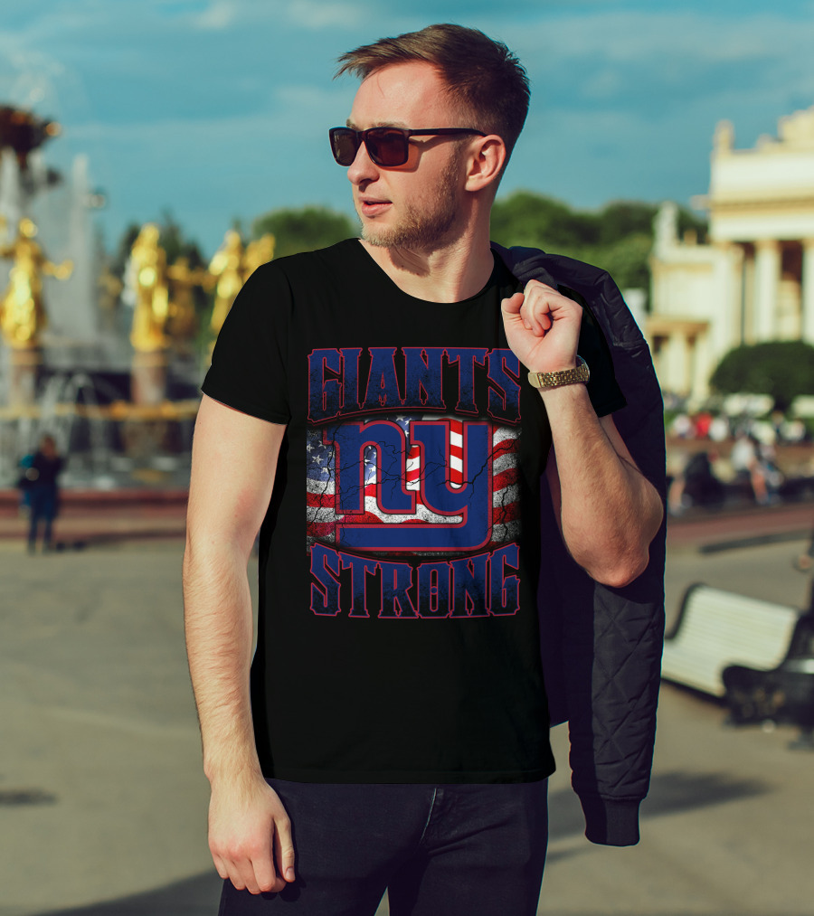 Giants Strong Ny American Flag T-Shirt