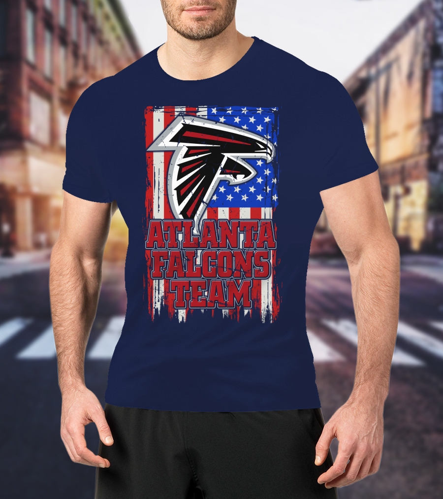 Atlanta Falcons Team American Flag T-Shirt